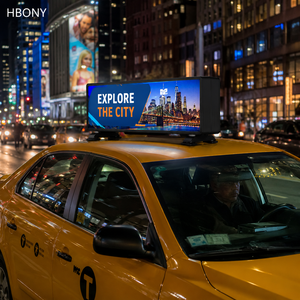 Pantalla LED de Alta Luminosidad de 5000nits para <span class=keywords><strong>Techo</strong></span> de Taxi, Pantalla LED de Doble Cara para <span class=keywords><strong>Techo</strong></span> de Automóvil, WiFi 4G GPS, Pantalla Móvil para Anuncios, IP65 Impermeable HD - Product Image 1