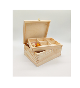 100% mejor caja de madera embalaje caja de anillo de regalo de boda caja de joyería de vídeo para forma cuadrada y color de madera natural - Product Image 4