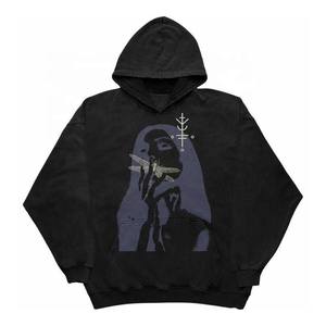 2024 nouveaux sweats à capuche à la mode de haute qualité imprimés vieux pulls à capuche décontractés lavés pour hommes et femmes - Product Image 2