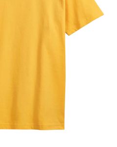 Camiseta de algodón amarilla para hombre, suave, transpirable, cuello redondo, manga corta, lisa, informal, cómoda, duradera, para uso diario. - Product Image 6