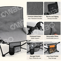 Chaise de camping Canbo surdimensionnée entièrement rembourrée, portable et robuste avec porte-gobelet