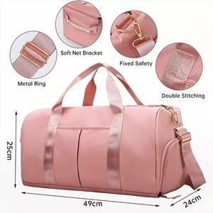 <b>Women's</b> 100% Polyester <b>Sports</b> Duffel <b>Bag</b> Airplane Travel Wet Shoe Compartment Waterproof Fitness <b>Sports</b> <b>Bag</b> - Product Image 2