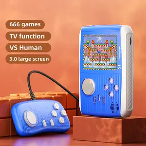 Video game portátil para crianças, com 666 jogos, mini máquina de jogos eletrônicos retrô de tela de 8 bits e 3,0 polegadas