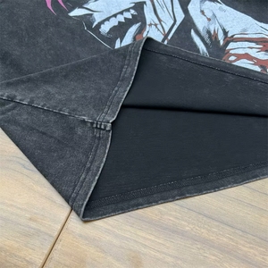 T-shirt à la mode surdimensionné pour homme lavé à l'acide 100% coton avec imprimé graphique respirant décontracté Streetwear tenue quotidienne - Product Image 5