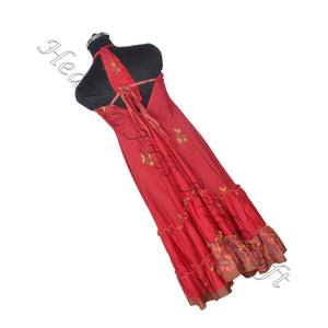 SD020 Saree / Sari / Shari vêtements indiens et pakistanais d'Inde hippy boho vente chaude indien fait à la main vintage sari robe en soie - Product Image 2