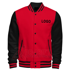 Chaqueta universitaria de béisbol con logotipo personalizado para hombre con piel de oveja, uniforme de invierno negro, Mangas de cuero bordadas para parejas - Product Image 1