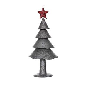 Arbre de Noël en métal et fer Ensemble de 3 accessoires de décoration d'arbre de Noël galvanisés martelés en forme de cône - Product Image 2