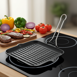 Ilsa Dietella Padella Griglia Quadrata in Ghisa 24x24 cm Compatibile con Induzione - Product Image 3