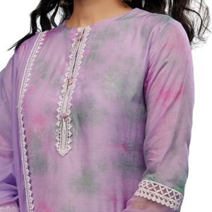 Costume Palazzo Brodé Violet Lavande En Soie Viscose Vente en Gros Femmes Ethnique OEM Vêtements Usine Fournisseur Personnalisé - Product Image 4