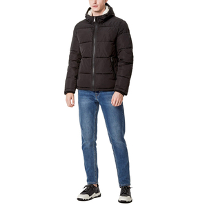 Veste d'hiver pour homme sur mesure OEM avec col montant, rembourrage en duvet d'oie, veste matelassée à logo avant, nouveau design - Product Image 1