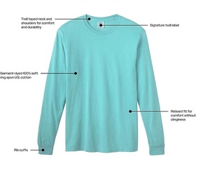 เสื้อยืดแขนยาวผ้าฝ้าย100% พรีเมี่ยมสำหรับผู้ชายเสื้อเจอร์ซี่เฮฟวีเวตคอกว้างไซส์ใหญ่พิเศษ - Product Image 4