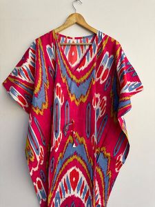 Hermoso Vestido largo de caftán para mujer, vestido de caftán bohemio, Vestido largo de caftán de algodón, vestido hippie - Product Image 3