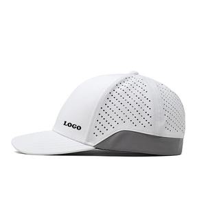 Chapeau ajusté perforé personnalisé à 6 panneaux, chapeau de papa ajusté imperméable Hydro Performance, casquette de baseball à dos fermé - Product Image 4
