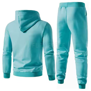 ชุดวอร์มแบบสวมหัวของผู้ชายเสื้อคอปกมีฮู้ดลายพื้น - Product Image 2