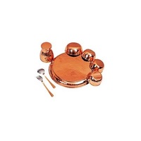 Ensemble de dîner en cuivre Unique, ustensiles de cuisine utilisent 3 bols et une plaque de chargeur ronde et un verre ensemble de dîner de couleur or rose en cuivre