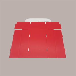 Juego de 10 piezas de estanterías de bodega de papel efecto lino rojo para 2 botellas, 340x180x90 mm - Product Image 5