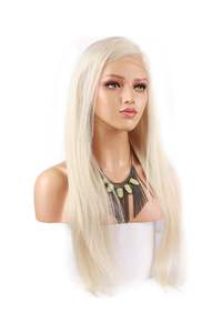 Peluca de pelo de encaje HD de lujo, cabello humano Temple Remy en rubio platino, ajuste cómodo - Product Image 4