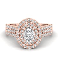 REYES Bague Halo en argent sterling 925 sur mesure avec Moissanite ovale en or jaune 14 carats pour femme Cadeau d'anniversaire Bijoux fins