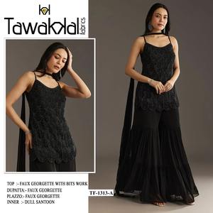 Traje de Georgette de imitación pesado y elegante más vendido con doble Santoon interior e inferior para fiesta y boda disponible para la venta - Product Image 3