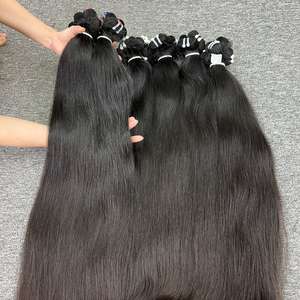 Extensions de cheveux naturels vierges vietnamiens lisses en gros, perruques de cheveux humains bruts, tissage de cheveux à double trame, toutes couleurs - Product Image 4