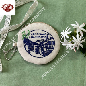 Petit portefeuille vintage à clapet avec fermeture à glissière Organisateur d'argent unisexe avec doublure en coton brodé à la main - Product Image 1