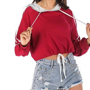 Vente chaude Active Wear Hoodies Pour Les Femmes Tendance Porter Confortable Femmes Manches Longues Jogger Pull À Capuche Crop Top - Product Image 5