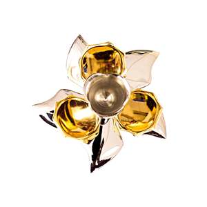 Flower Design 1-Step Aluminium Metal <b>Candlestick</b> Holder for Home Decoration and Weddings - Product Image 4
