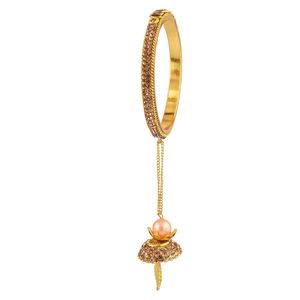 Indian Manufacturer Jewelry Wholesale Gold Plated Hanging Tassel Bangle Rhinestone Crystal Bridal Wedding Indian Jewelry <b>Set</b> - Product Image 6