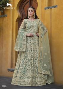ชุด anarkali สำหรับงานปักด้ายตาข่ายแท้ออกแบบล่าสุด - Product Image 4