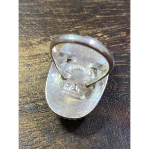 Reda Galvan Natural White Buffalo Turquoise Sterling Silver <b>Statement</b> <b>Ring</b> Size 5 - Product Image 5