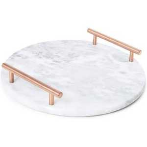 Bandeja de metal personalizada moderna con asa Bandeja de servicio hecha a mano de piedra para candelabros Linternas y tarros de velas - Product Image 3