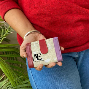 กระเป๋าคลัทช์หนังวัวขนสัตว์แบบลำลองมีสไตล์ที่ใส่บัตรและเส้นผมบนหนังกระเป๋าใส่เหรียญขนาดเล็ก - Product Image 1