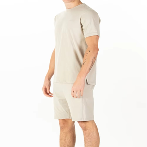 Sport Wear Jogging Wear Out <b>Door</b> Use Shirt Fitness Wear Comfortable Men's Twin Set Wholesale Short Sleeves Twin Set - Product Image 3