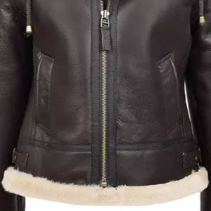 Wholesale Premium <b>Women</b> Leather Fur Bomber <b>Coat</b> | Warm Winter Leather Jacket | OEM Custom Bomber Jacket Manufacturer ODM - Product Image 4
