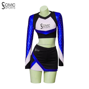 Wholesale Long Sleeve <b>Sexy</b> <b>Cheerleader</b> Costume for Adults Printed Techniques Custom OEM Service Children's Uniform - Product Image 1