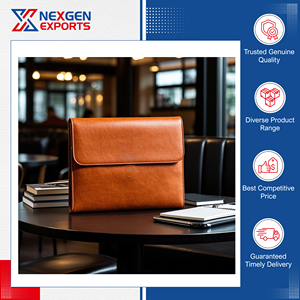 Fabriqué en Inde, sacoche pour ordinateur portable en cuir PU de style vintage multifonctionnelle, faite à la main, avec fermeture éclair, aux prix directs d'usine - Product Image 3