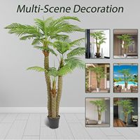 Hochwertige Wohnkultur Künstliche Topf 8,5 FT 3 Köpfe Extra hohe tropische gefälschte Palme mit 39 Blättern Faux Tree