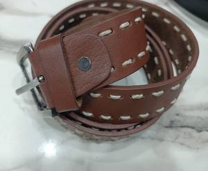 Ceinture en cuir de buffle pleine fleur vintage classique avec boucle à ardillon confortable décontracté longueur personnalisée vente chaude du Pakistan - Product Image 5