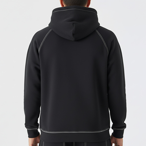 Sweat-shirt à capuche pour homme en molleton 100% coton épais et chaud de haute qualité, coupe ample, personnalisé, lourd, surdimensionné, noir - Product Image 6