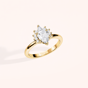 IGI Certified Lab Grown Pear Shape Diamond Wedding Ring for Bride In 18kt Solid Yellow Gold - Product Image 4