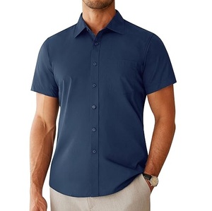 Camisas de Vestir Formales de Manga Larga para Hombre, Color Sólido, Logotipo Personalizado, Lisas, 100% Algodón, Ecológicas, de Secado Rápido y Transpirables - Product Image 1