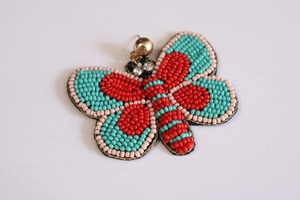 Bijoux fantaisie, boucles d'oreilles en lin brodées de perles de rocaille, fabrication artisanale indienne, style bouddhiste, légères, couleur jaune et bleue pour femmes - Product Image 5