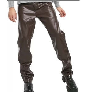 กางเกงคาร์โก้เอวสูงสำหรับผู้ชายกางเกงแฟชั่นหนัง PU หนังฮิปฮอปแบบปรับแต่งได้ - Product Image 1