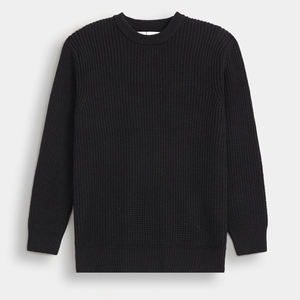 Suéter de punto unisex con relieve para mujer, estilo casual, cuello redondo, personalizado, con cremallera y botones, manga larga, para otoño - Product Image 1