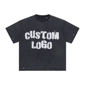 เสื้อยืดโอเวอร์ไซส์ผู้ชายลายโลโก้วินเทจสุดหรู |   ผ้าฝ้ายเนื้อหนัก 300GSM แบบซักแล้ว |   เสื้อผ้าสตรีทแวร์พิมพ์ลายสกรีนแบบทำเก่า - Product Image 1