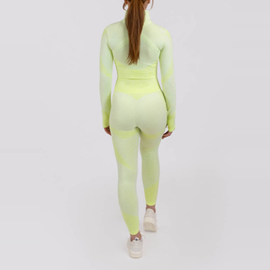 Conjuntos de Yoga de 3 piezas para mujer sin costuras con logotipo personalizado al por mayor, conjuntos de yoga sin costuras de alta elasticidad atléticos recién llegados - Product Image 4