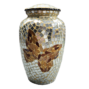 Urne en mosaïque motif papillon décoratif urne de crémation en métal massif urne funéraire pour cendres humaines adultes - Product Image 3