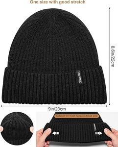 Gorro para hombres y mujeres, gorro cálido de invierno con puños, gorros de esquí suaves y cálidos, Unisex - Product Image 2