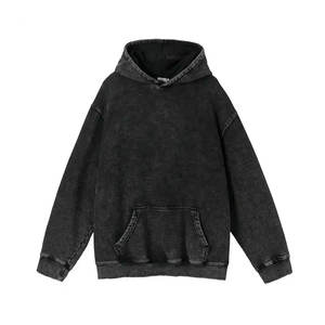 Sweat à capuche 100% coton lavé à l'acide pour hommes, vêtements d'hiver au dernier prix auprès des fabricants - Product Image 1