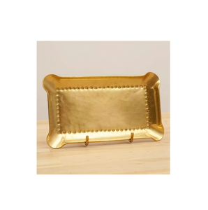 Plateau de service en métal et laiton avec poignée plateau de service de taille de forme personnalisée plateau de fêtes de mariage à domicile disponible - Product Image 5